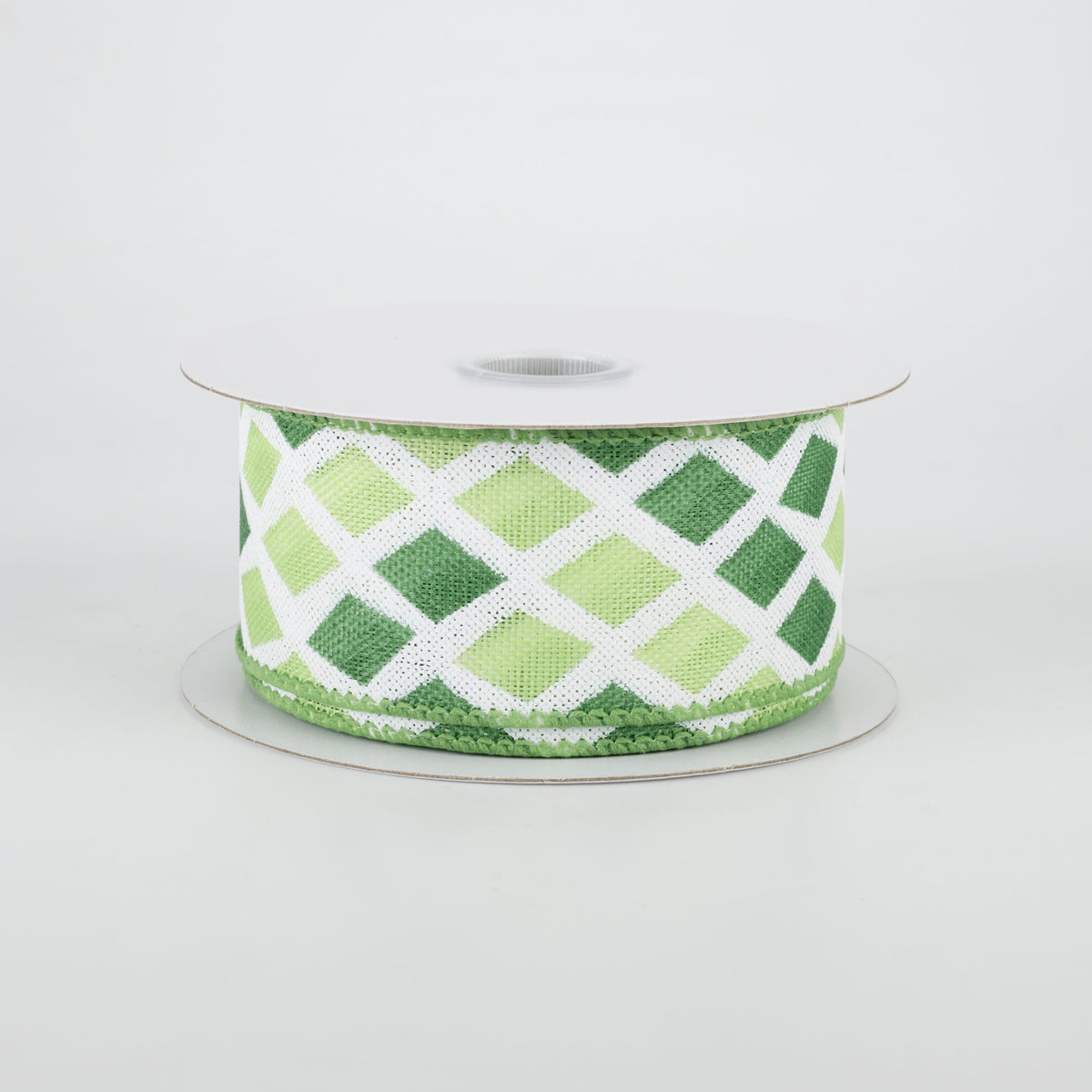 1.5" Mosaic Diamond Pattern Ribbon: Green & Mint (10 Yards) Item Number: 41028-09-17