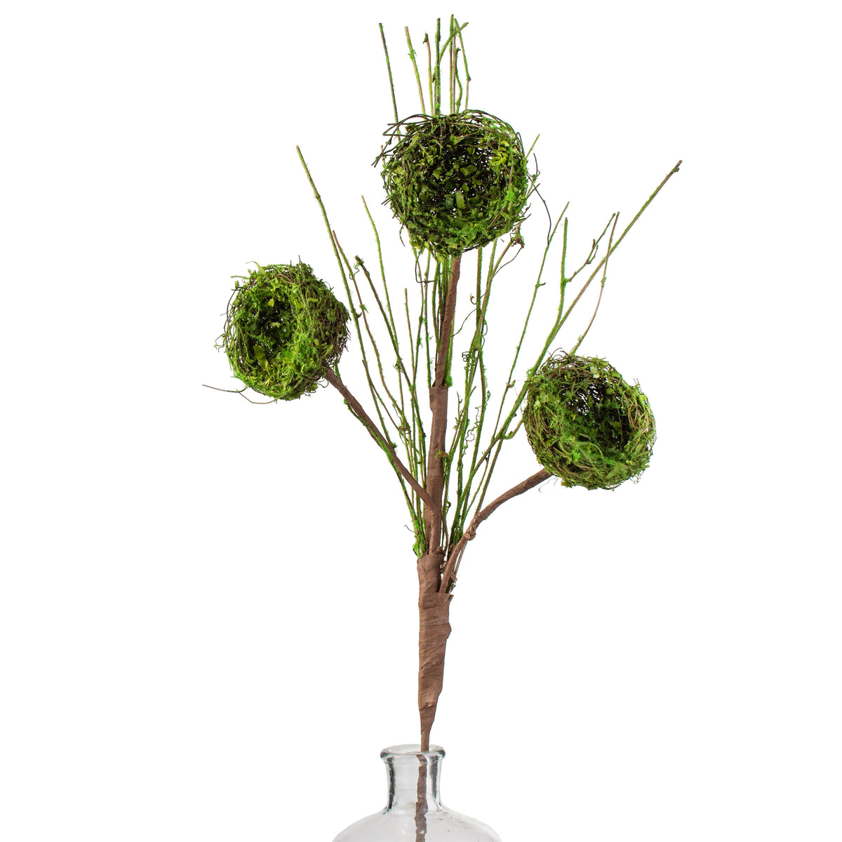 34" Mossy Twig Nest Spray Item Number: 120295
