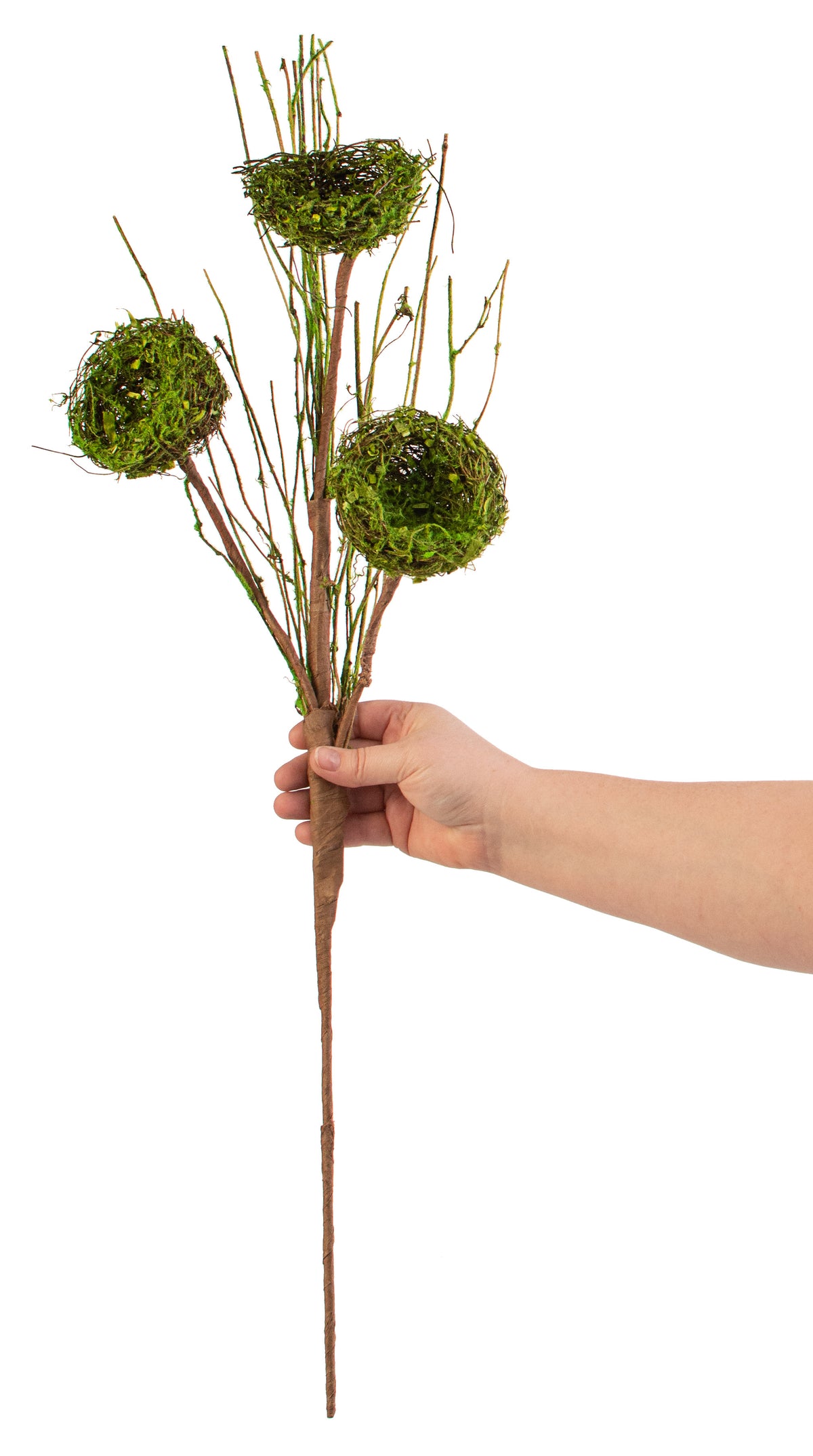 34" Mossy Twig Nest Spray detail photo 4