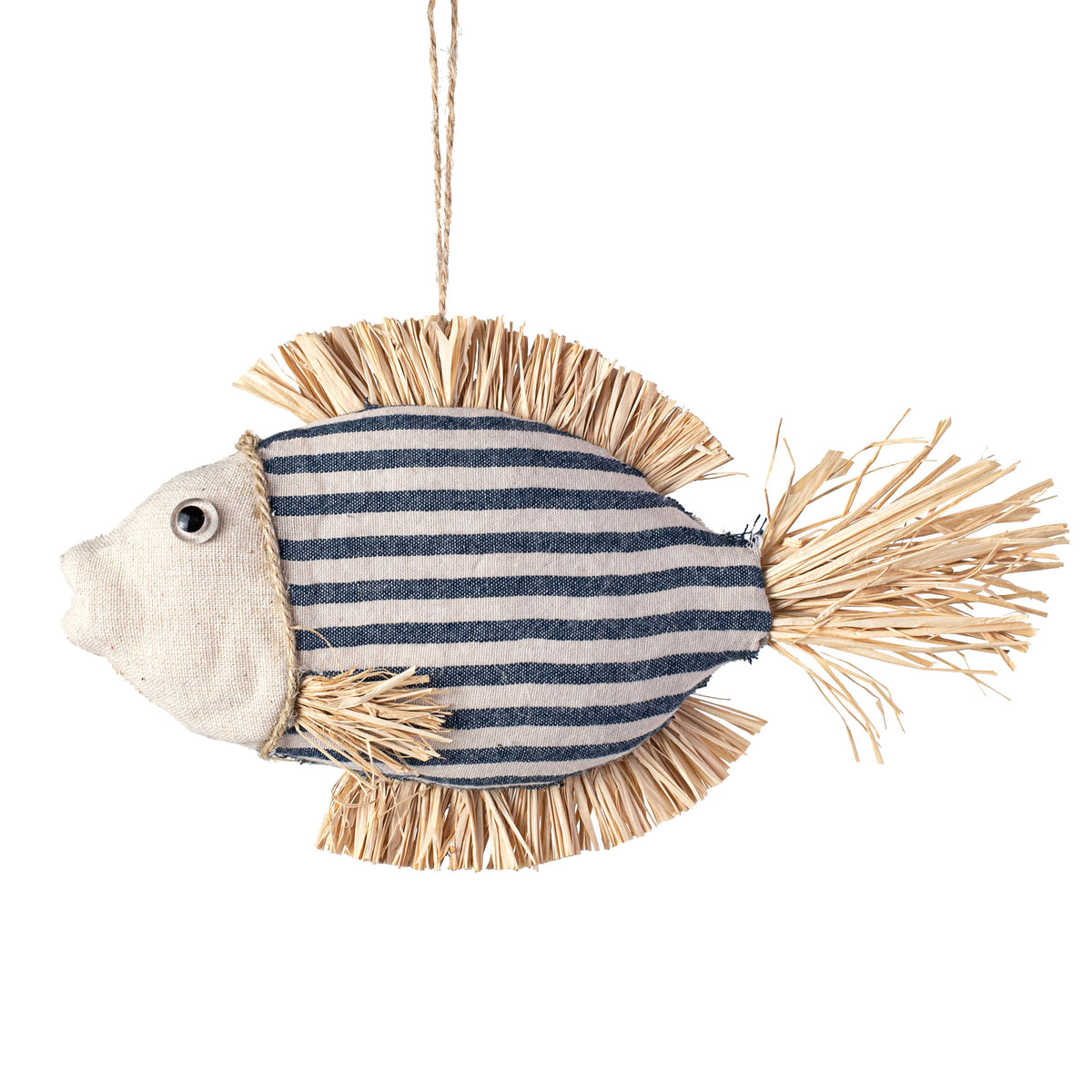 10" Nautical Stripe Fish Ornament Item Number: 136190