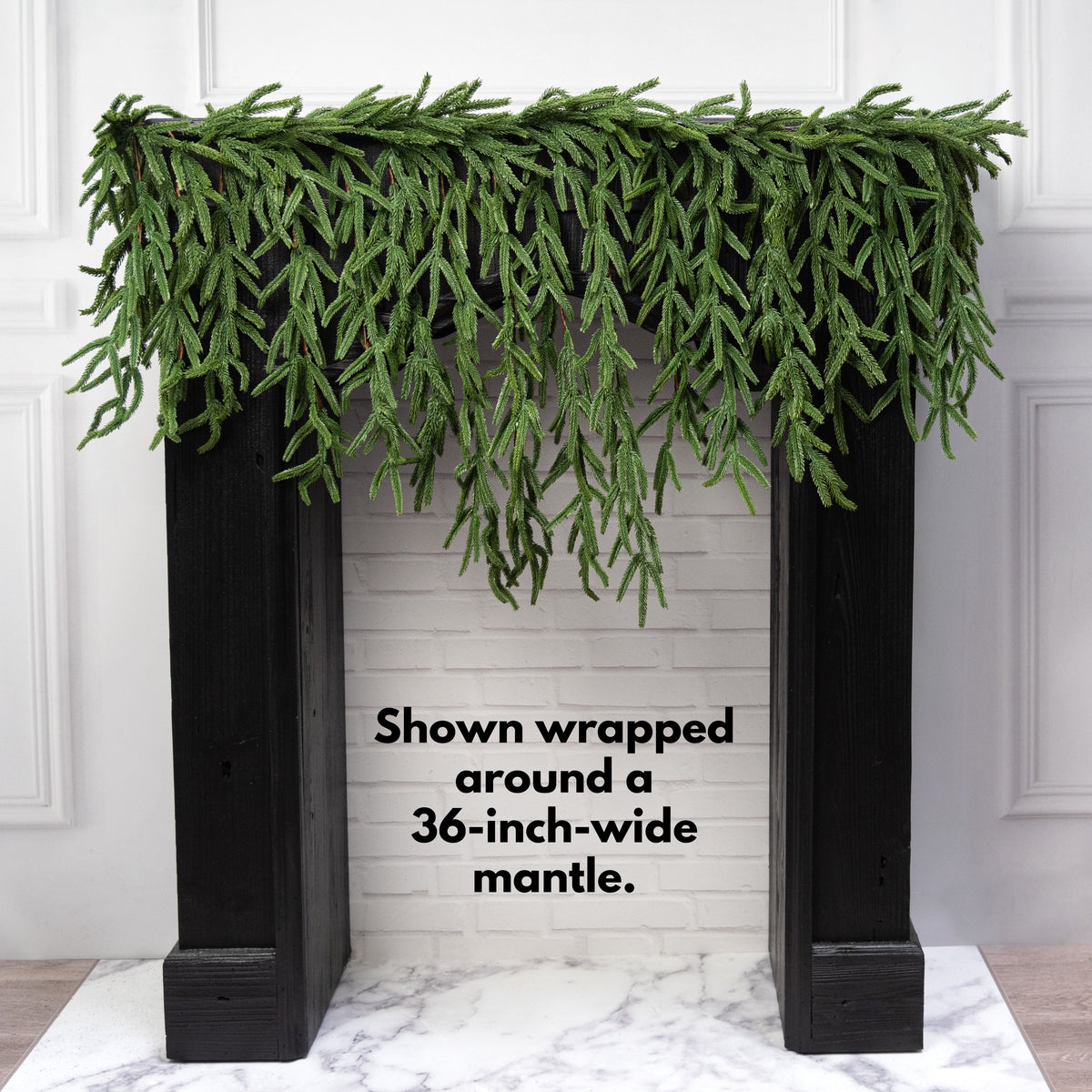 6' Norfolk Island Pine Mantle Garland Lifestyle Photo