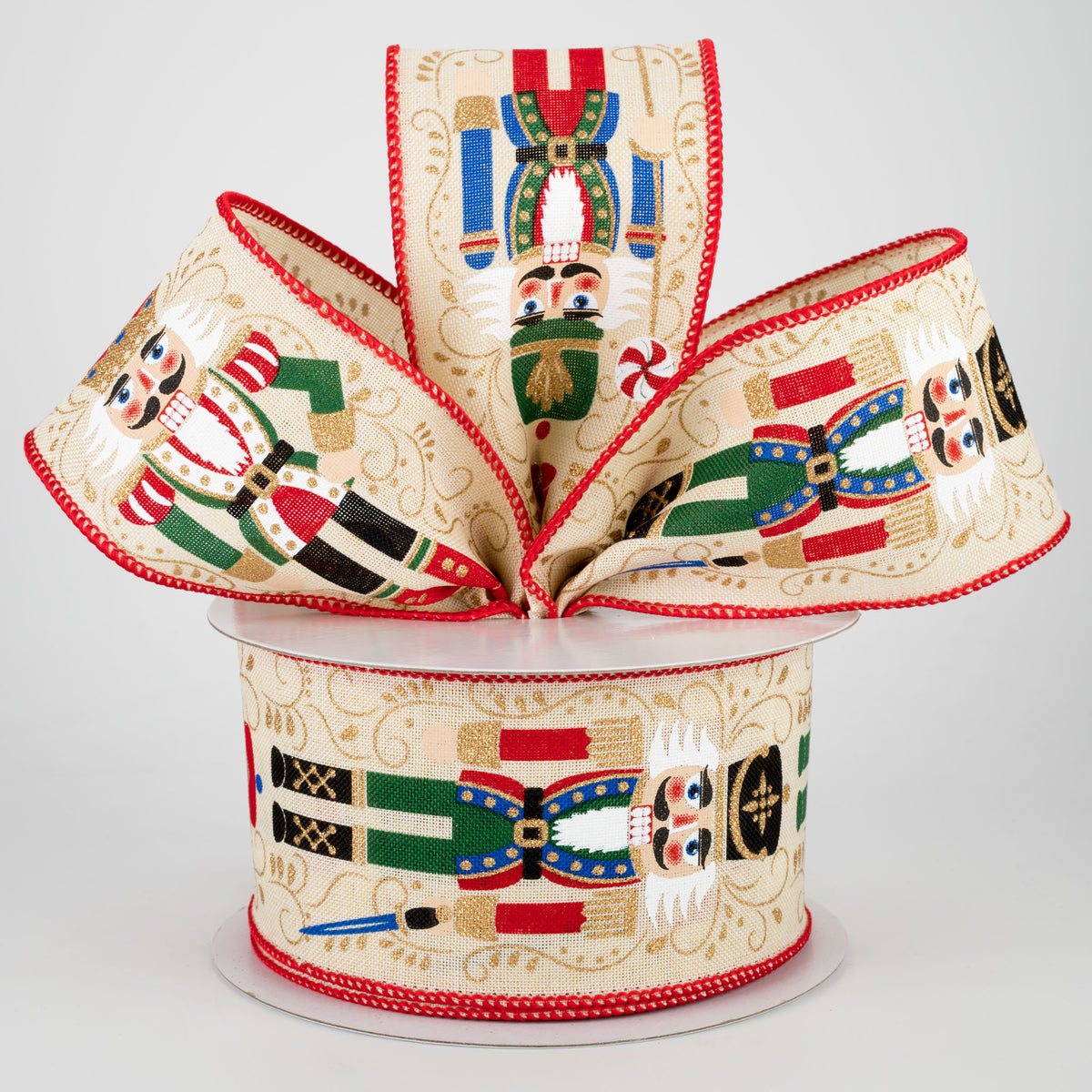 2.5" Nutcrackers Ribbon: Cream (10 Yards) Lifestyle Photo