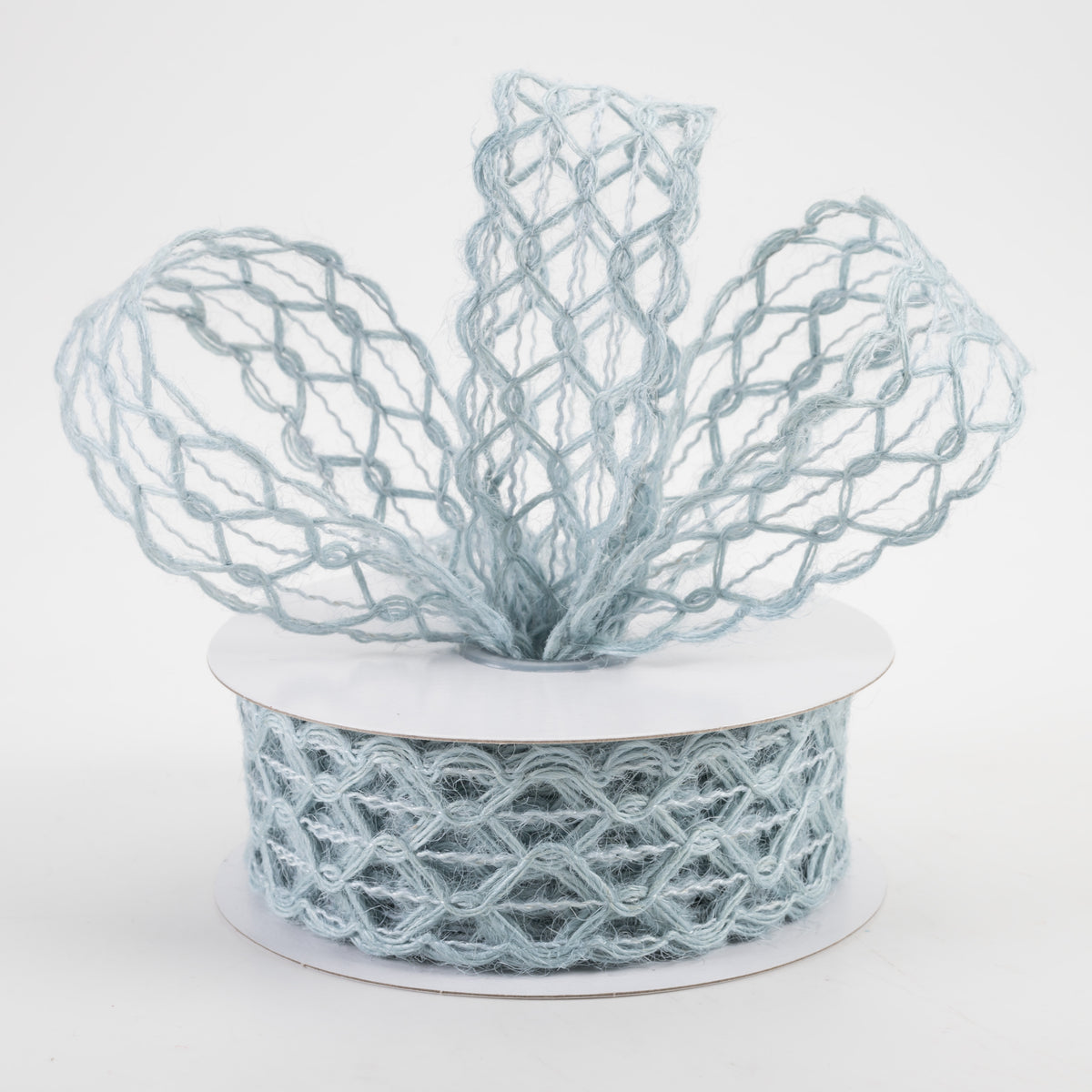 1.5" Open Weave Ribbon: Light Blue (10 Yards) Lifestyle Photo