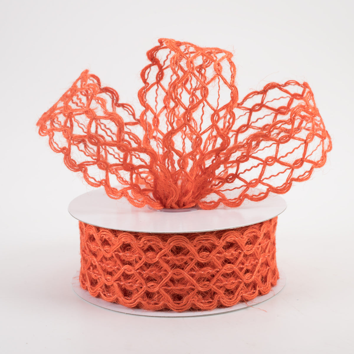 1.5" Open Weave Ribbon: Orange (10 Yards) Lifestyle Photo