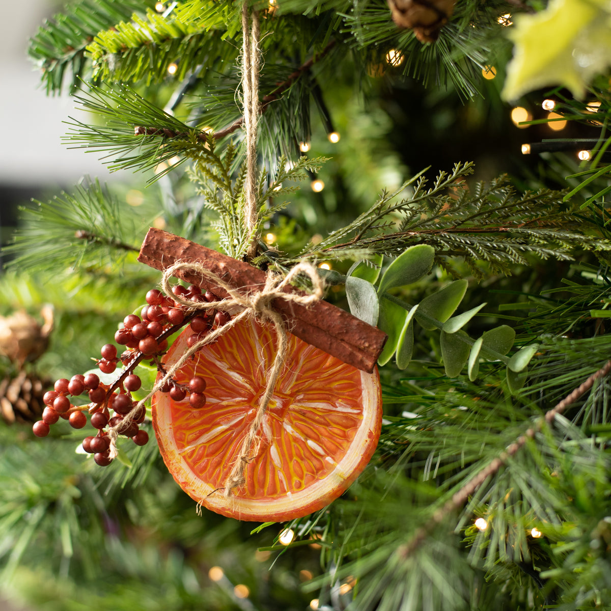 3.25" Orange Slice Berry Ornament Lifestyle Photo