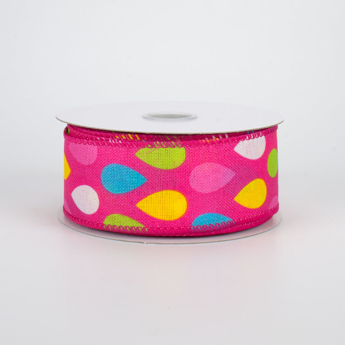 1.5" Pastel Spring Teardrops Ribbon: Pink (10 Yards)