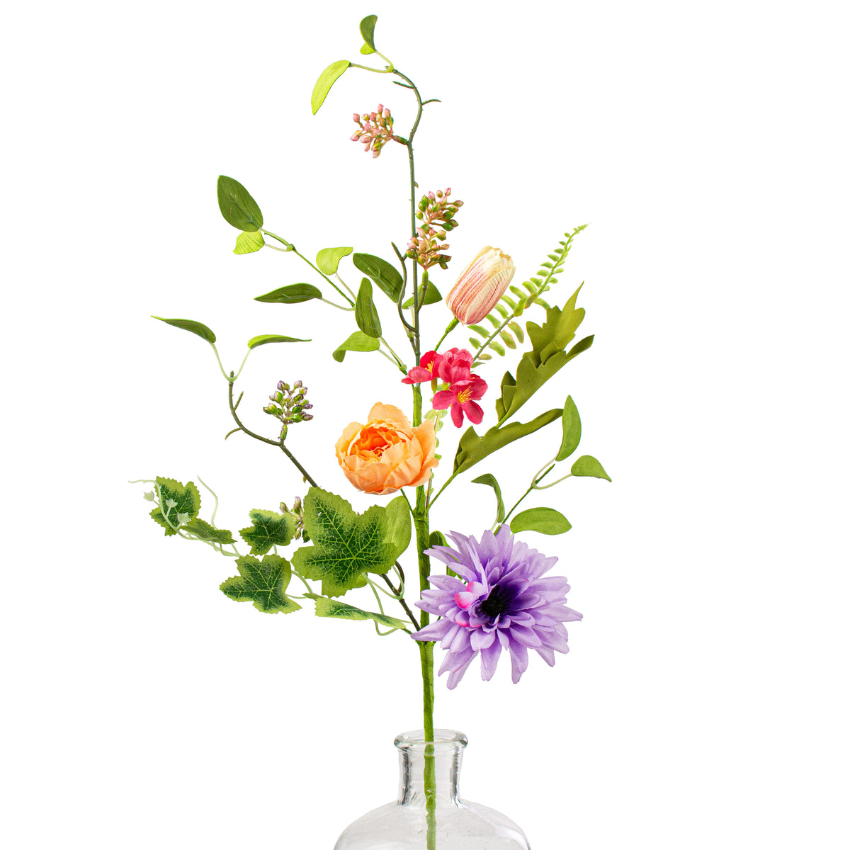 24" Peony Dahlia Spray: Orange, Pink, Purple Item Number: 64088
