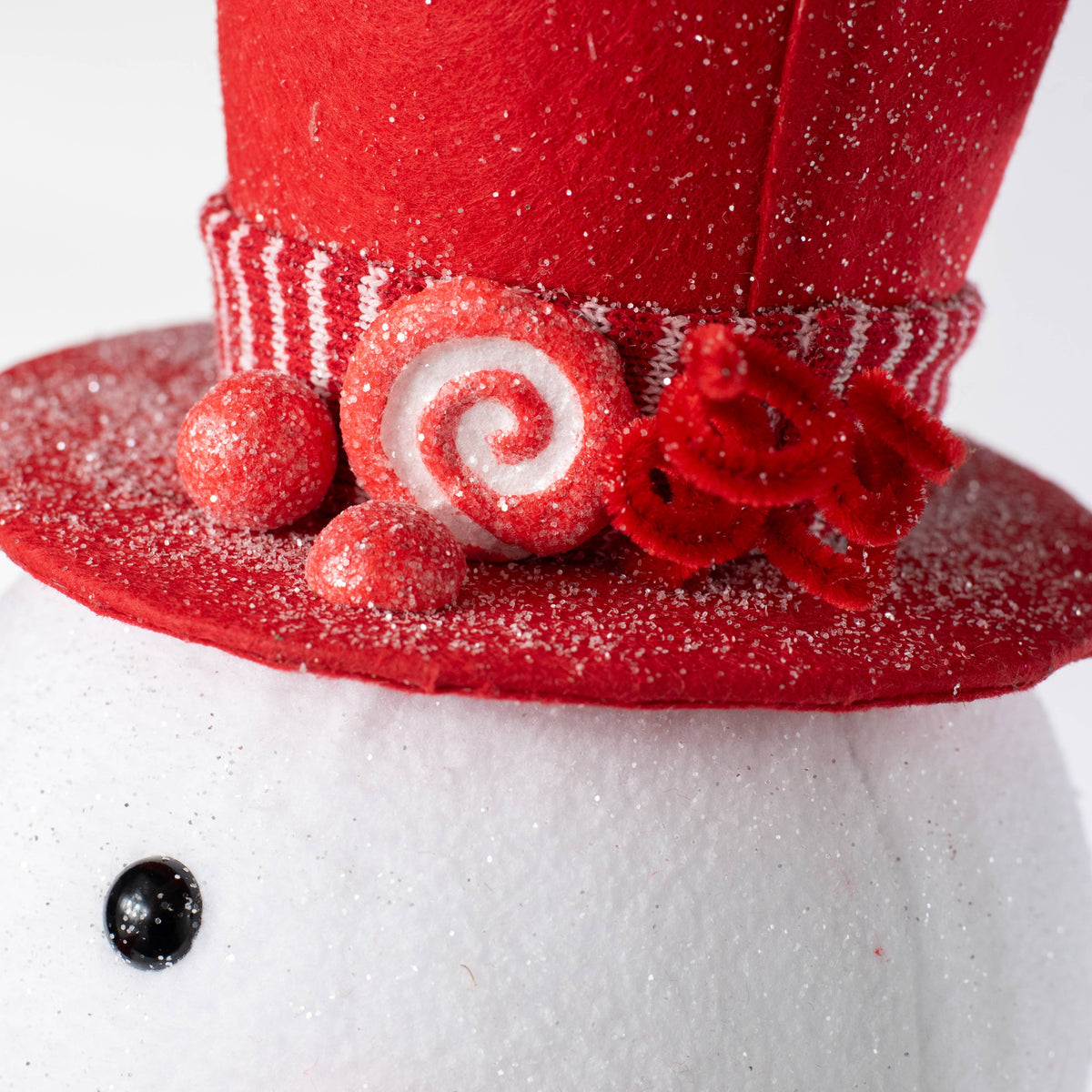 11" Peppermint Snowman Head Ornament detail photo 3
