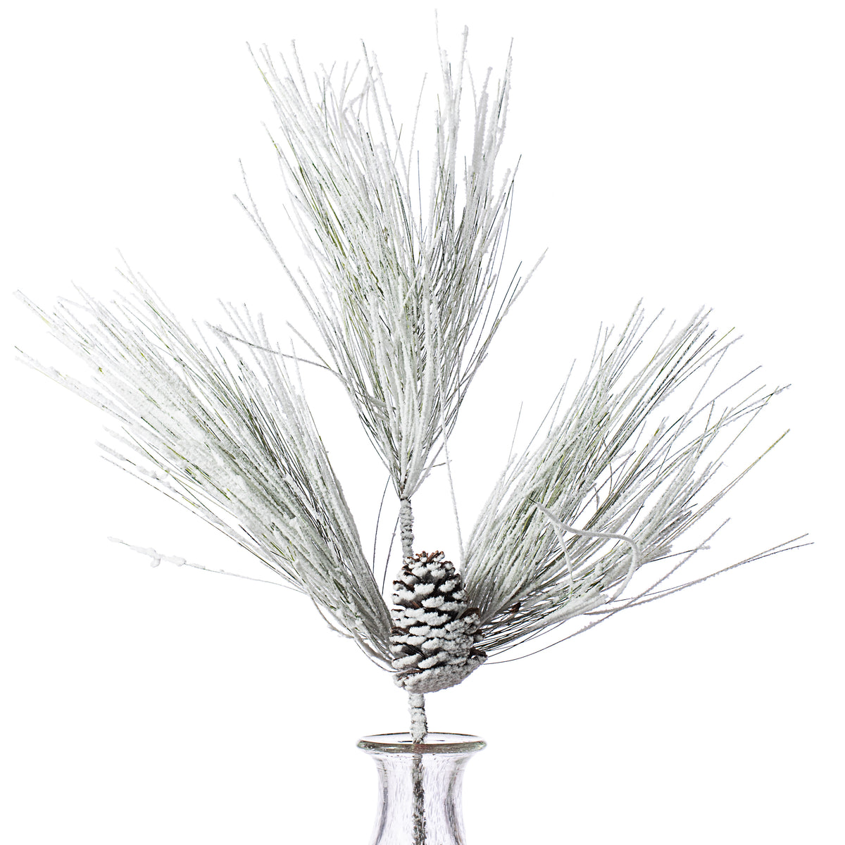 28" Pine With Pinecone Spray: Flocked Item Number: 2830257WH