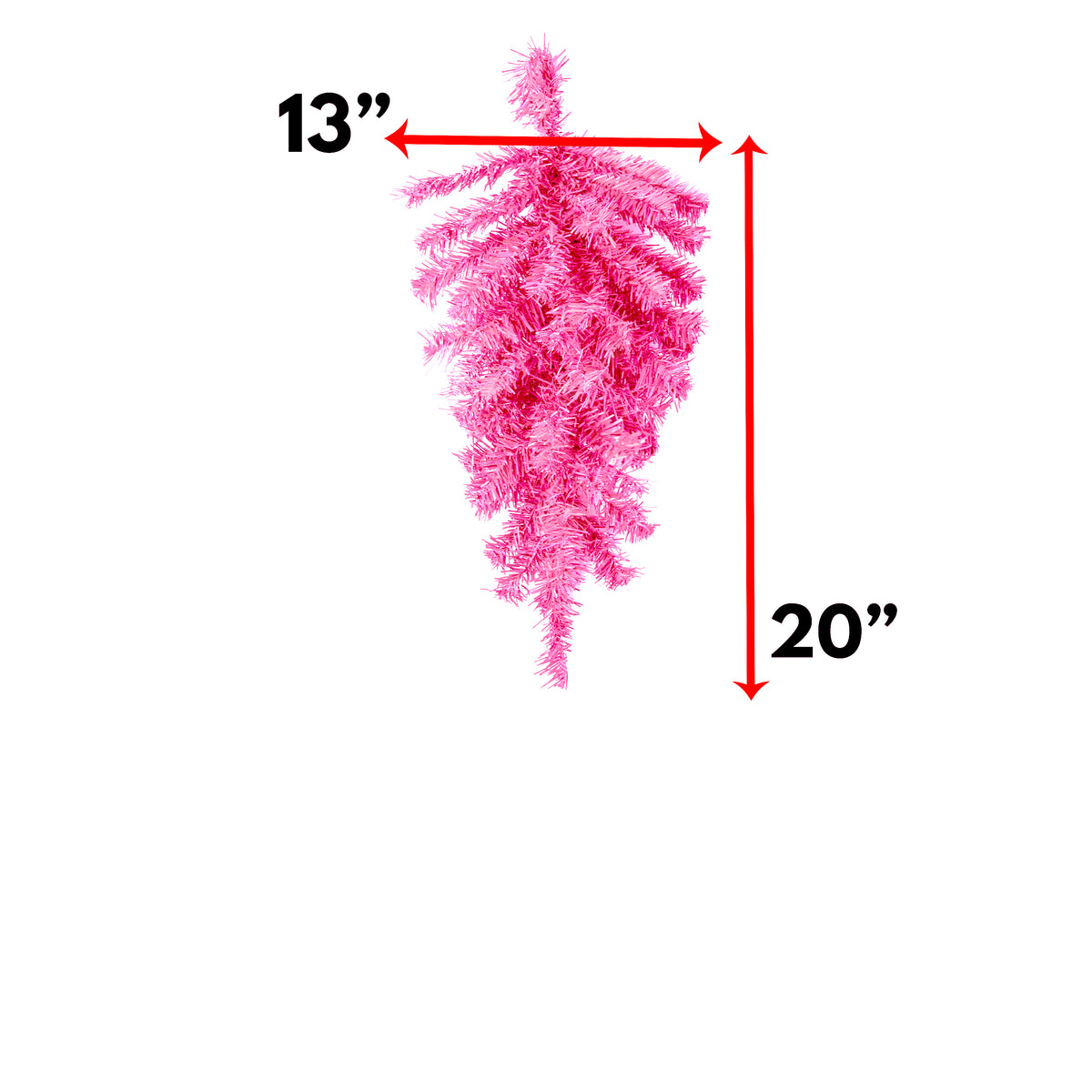 20" Pine Teardrop Swag: Pink (45 Tips) detail photo 3