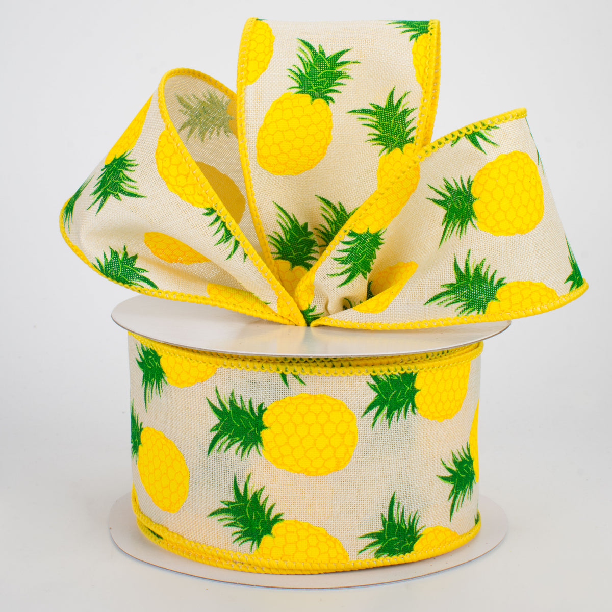 2.5" Pineapples Ribbon: Cream (10 Yards) Lifestyle Photo
