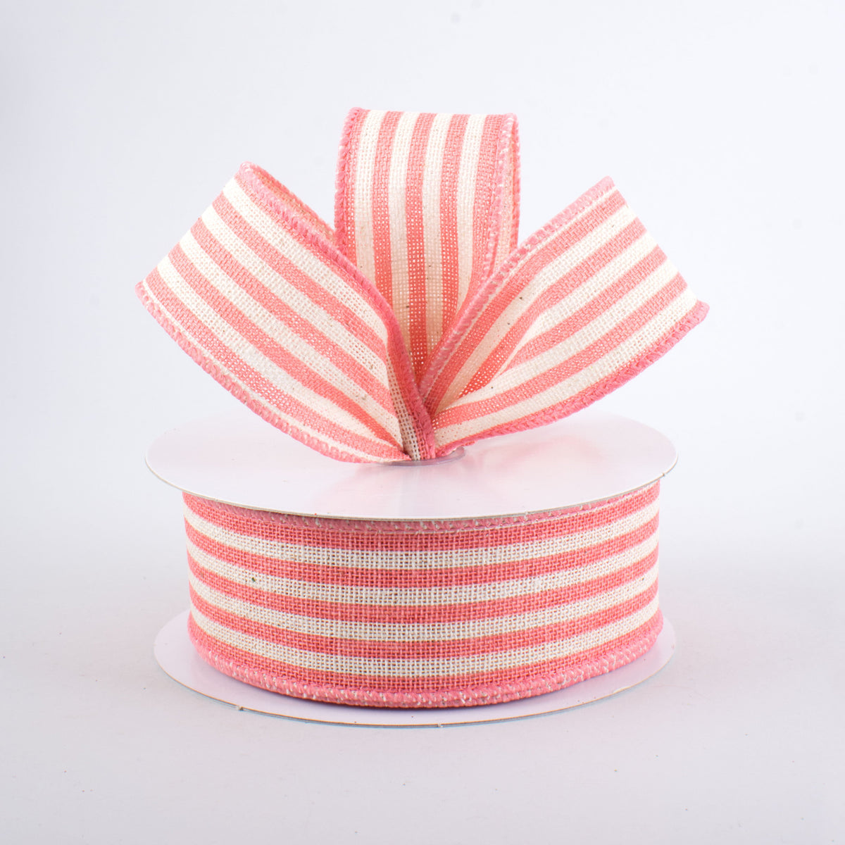 1.5" Pinstripe Cotton Ribbon: Dusty Coral (10 Yards) Lifestyle Photo
