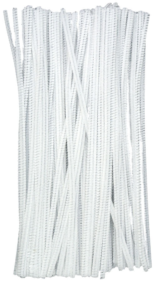 12" Pipe Cleaner Stems: 6mm Chenille White (100) Lifestyle Photo