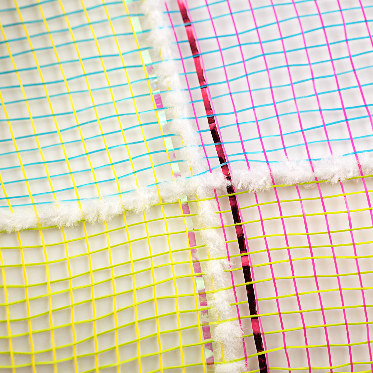 21" Plaid Squares Fuzzy Grid Mesh: Spring detail photo 3