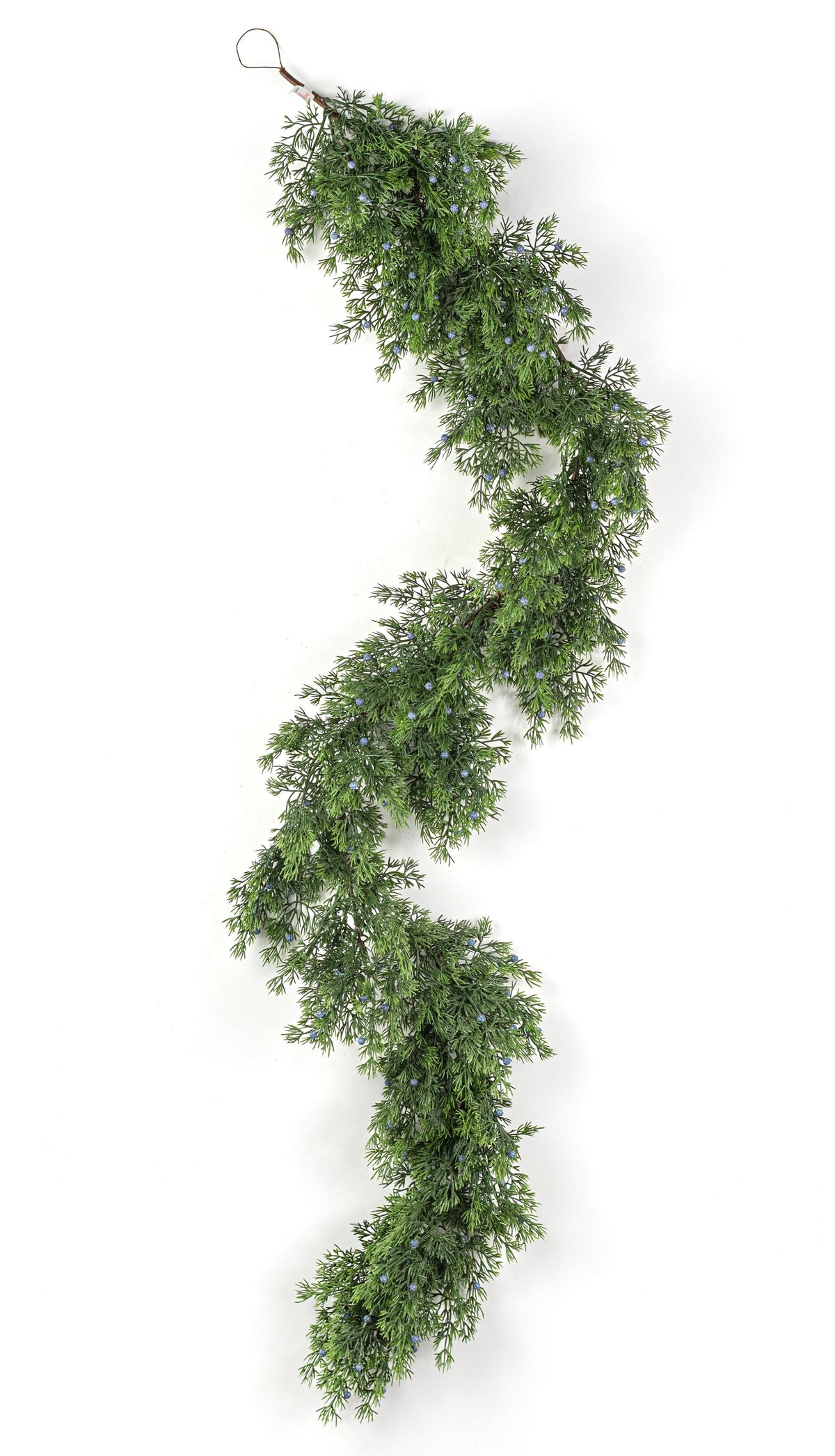 5' Plastic Faux Juniper Garland detail photo 5