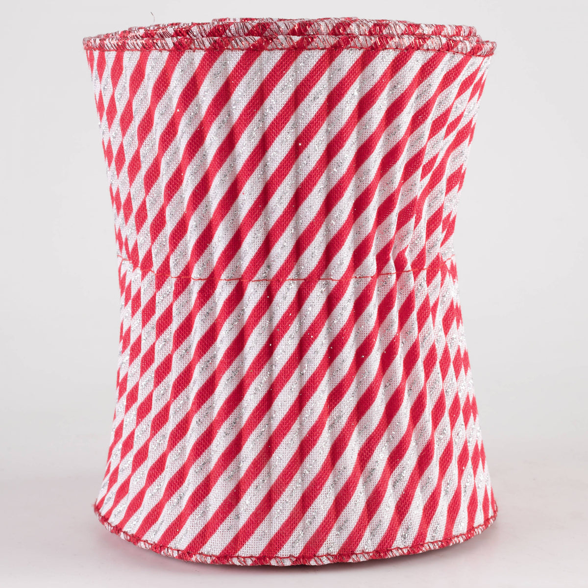 5" Pleated Stripe Ribbon: Red & White Candy Cane (5 Yards) Item Number: RB101587
