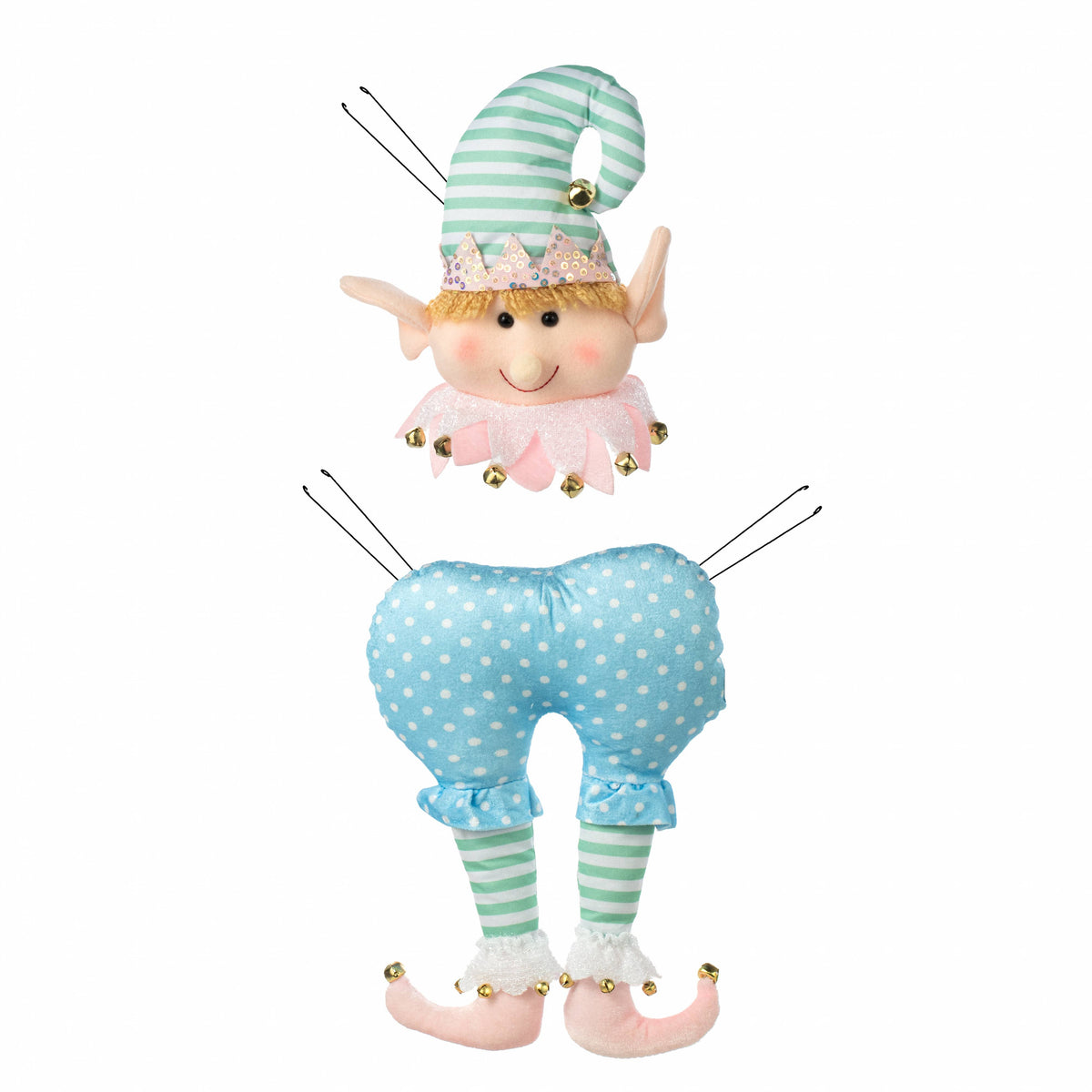 Plush Christmas Elf Wreath Accent Kit: Mint, Pink & Blue Item Number: XC6320