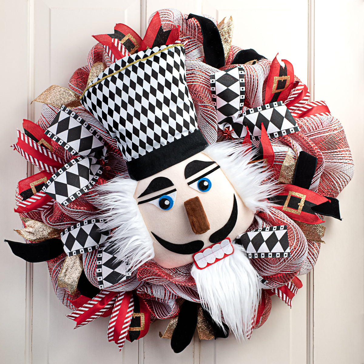 20" Plush Diamond Harlequin Nutcracker Head Lifestyle Photo