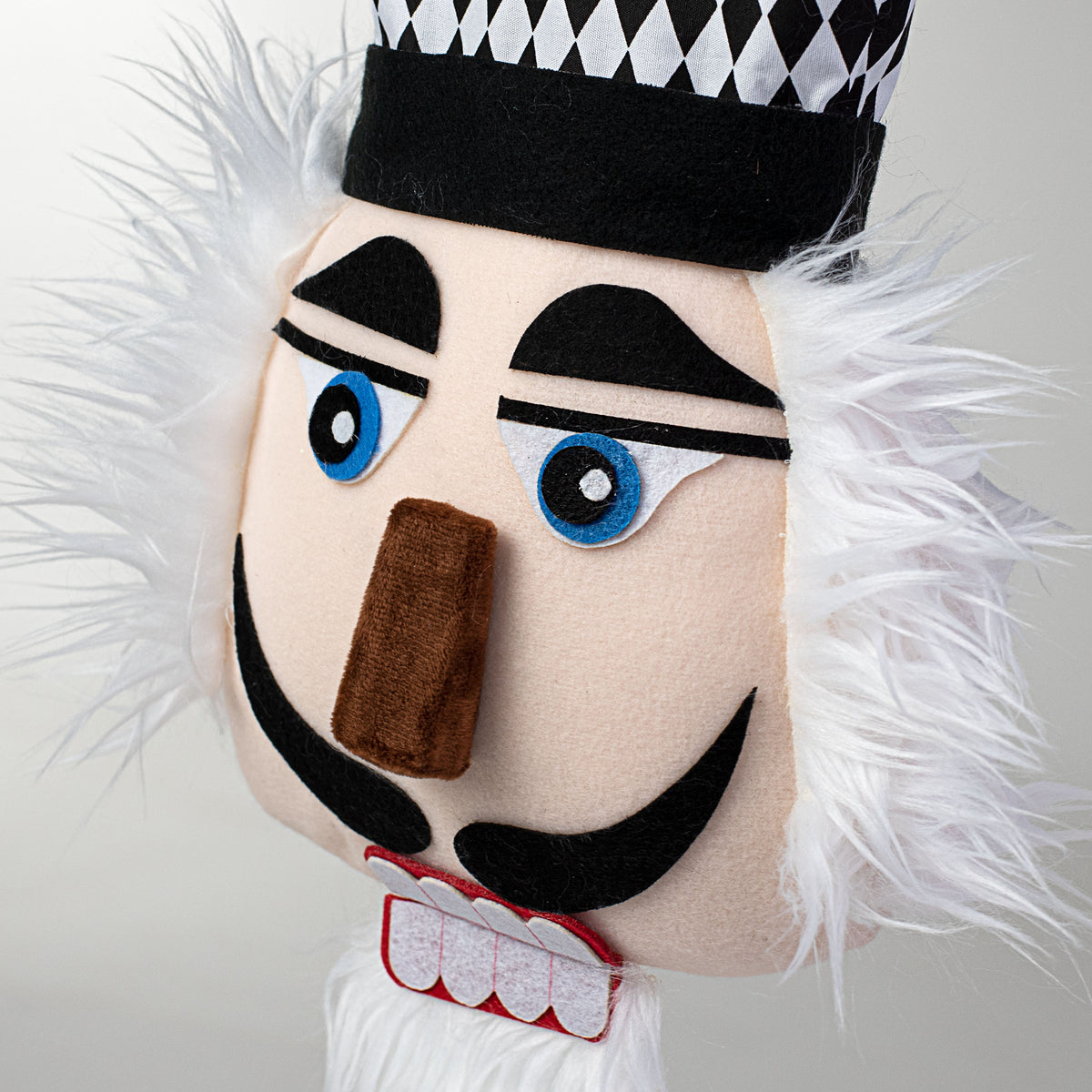 20" Plush Diamond Harlequin Nutcracker Head detail photo 3