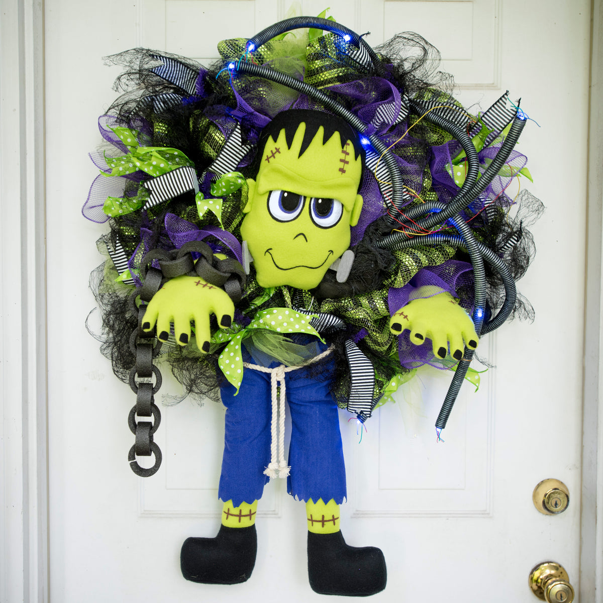Plush Frankenstein Wreath Accent Lifestyle Photo