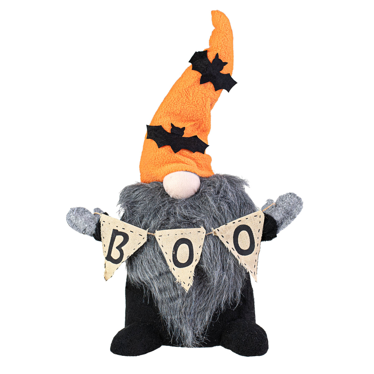17" Plush Gnome Boo: Orange & Black Bats Item Number: 56817ORBK