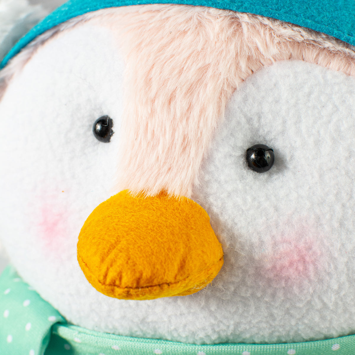 11" Plush Penguin Head Wreath Accent: Mint Green detail photo 3