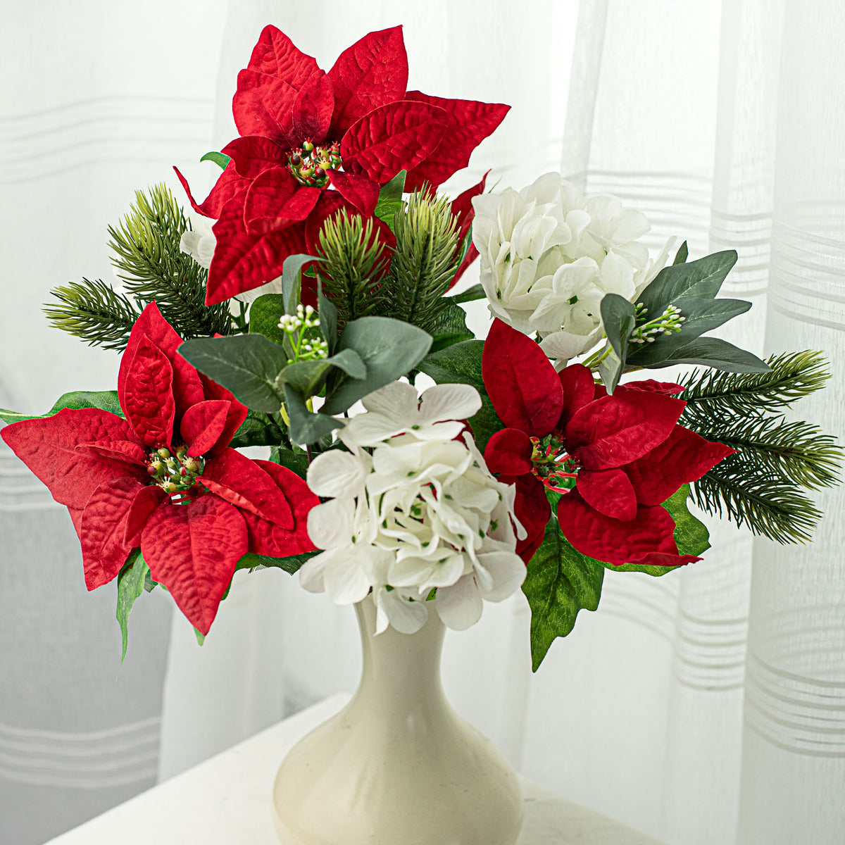 20" Poinsettia Hydrangea Bush Item Number: 84314RDWT