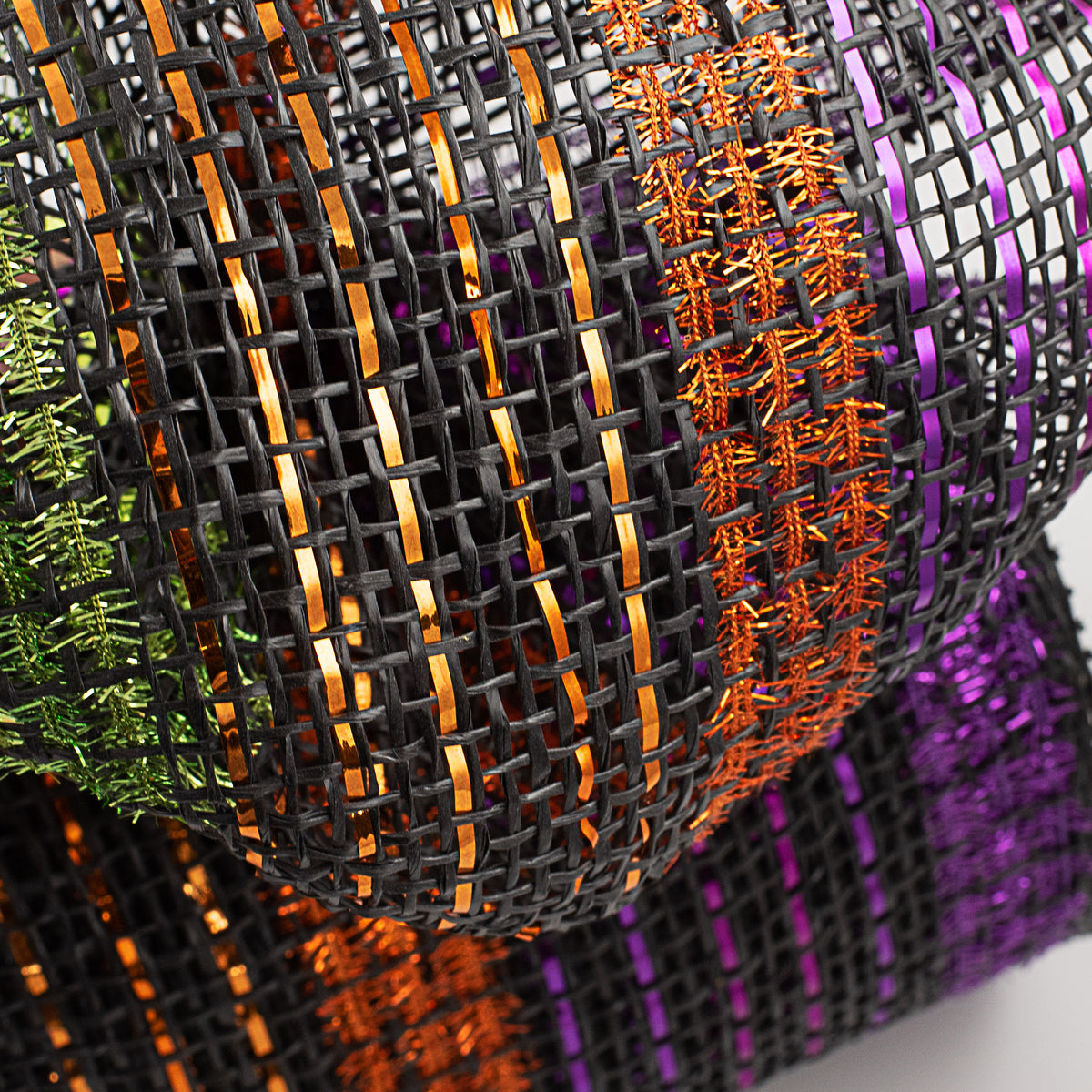 10" Poly Burlap Mesh: Halloween Tinsel Stripes Lifestyle Photo