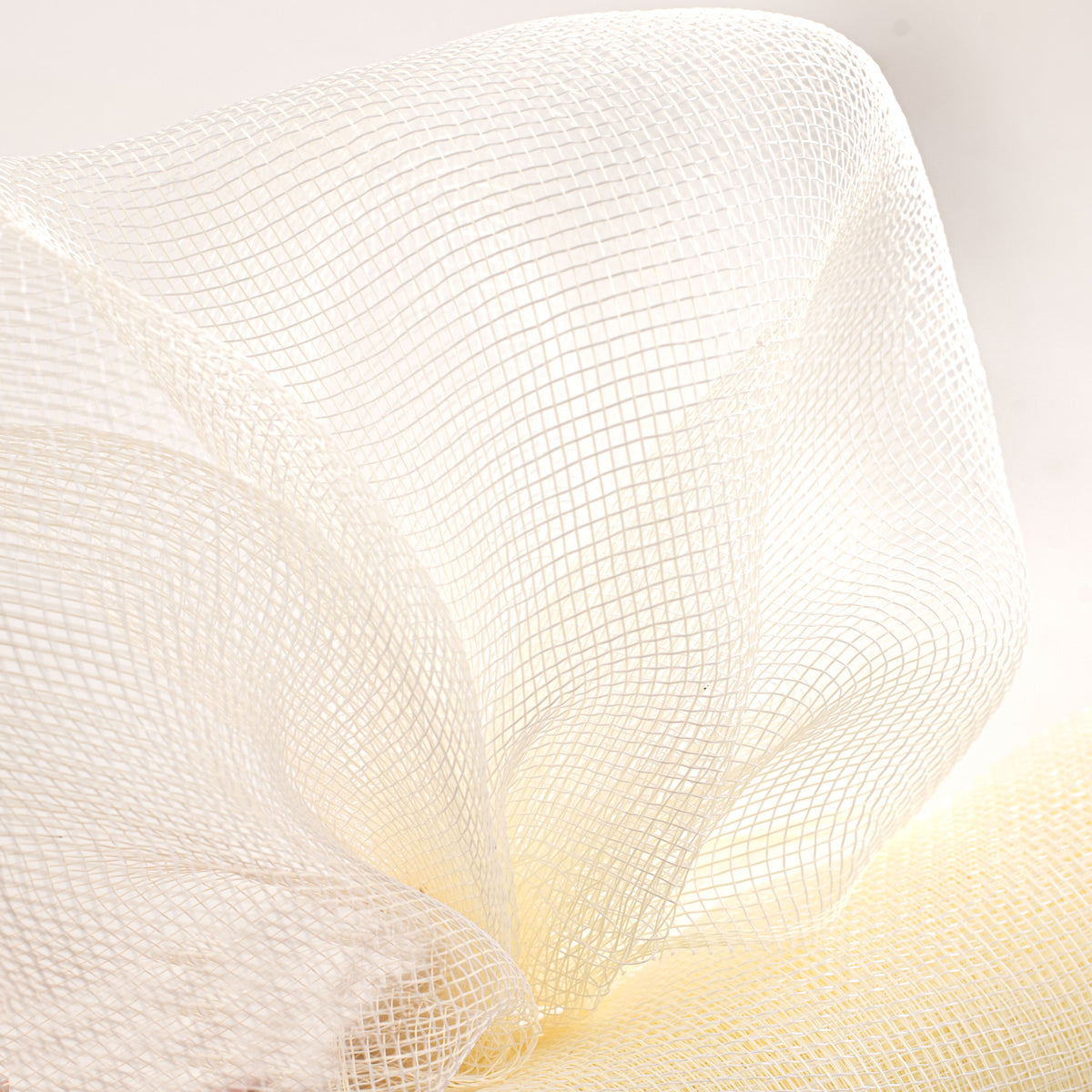 21" Poly Deco Mesh: 2-Tone Cream & White Lifestyle Photo