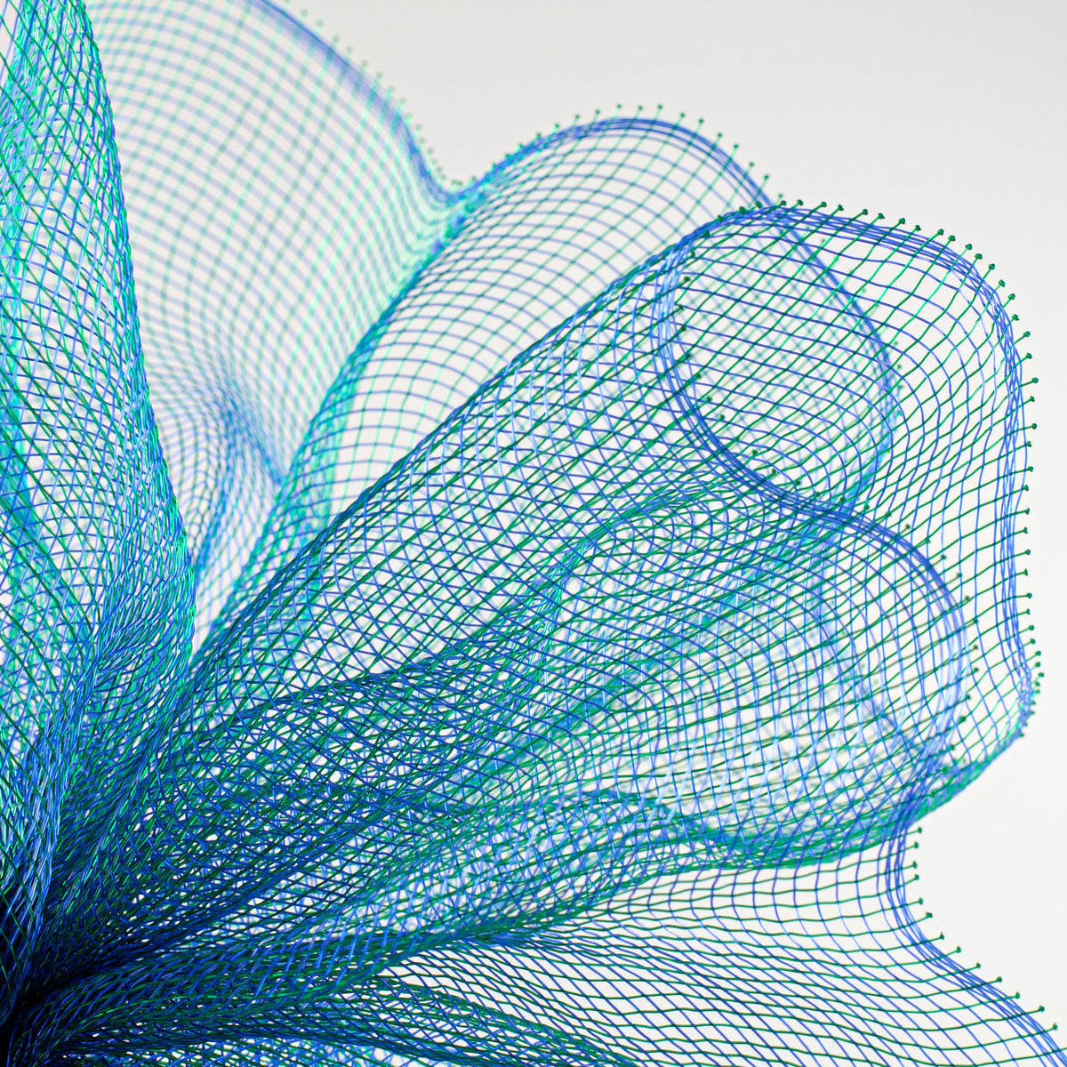 10" Poly Deco Mesh: 2-Tone Peacock Blue Lifestyle Photo