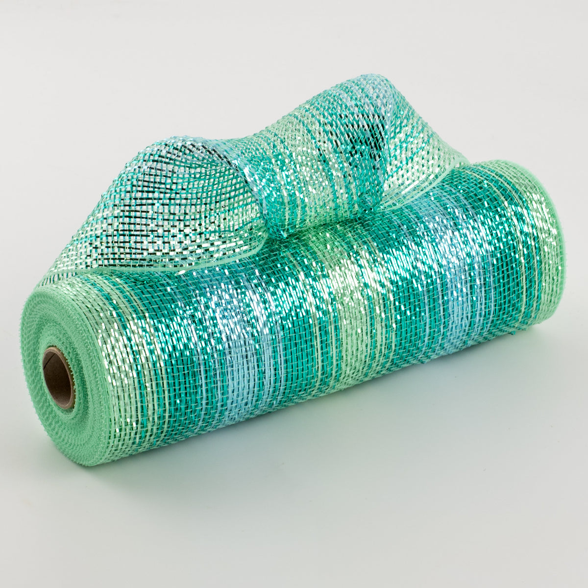 10" Poly Deco Mesh: Aqua & Mint Metallic Ombré Item Number: XB99910-45