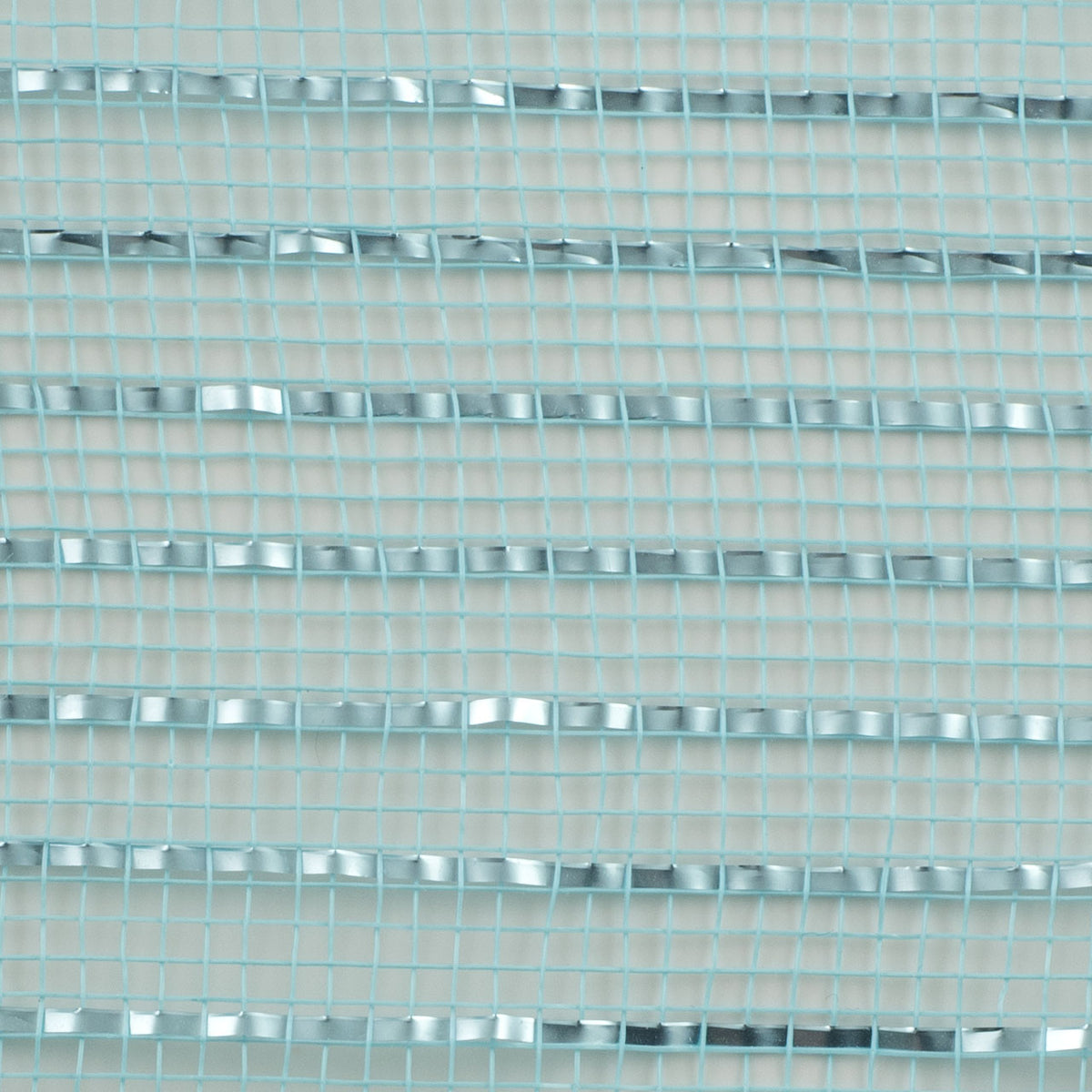 10" Poly Deco Mesh: Matte Light Blue Wide Foil detail photo 3