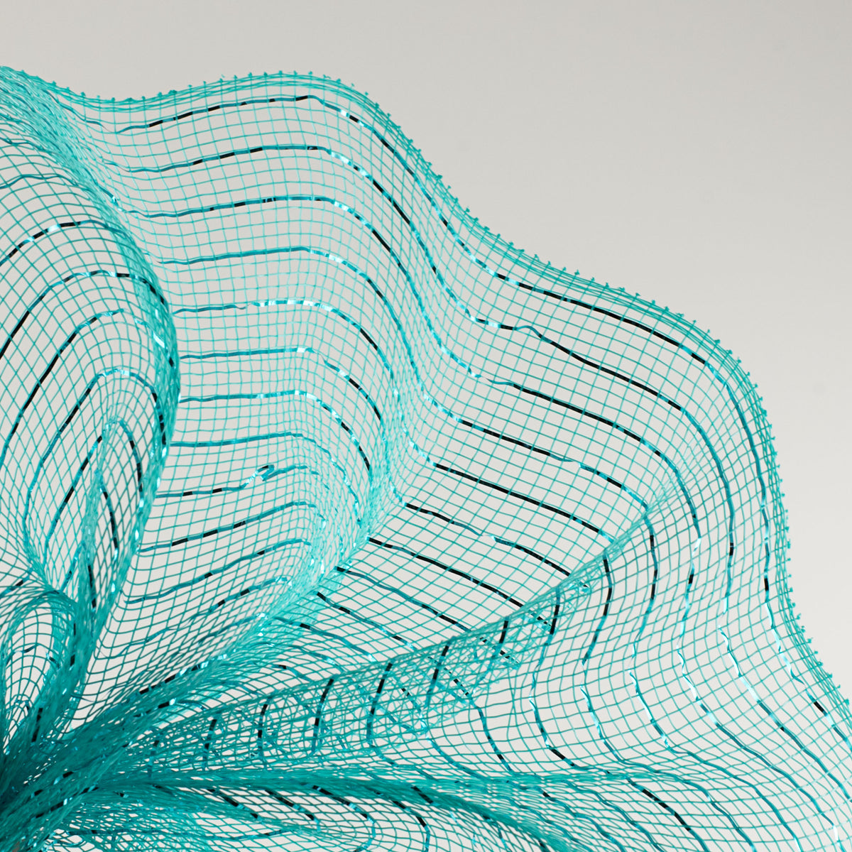 10" Poly Deco Mesh: Metallic Aqua/Dark Turquoise Lifestyle Photo