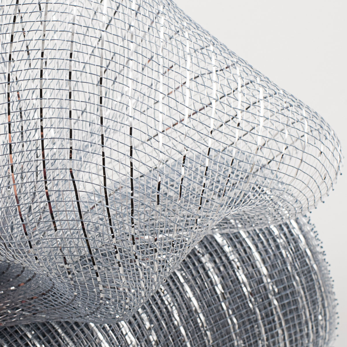 10" Poly Deco Mesh: Metallic Silver Lifestyle Photo