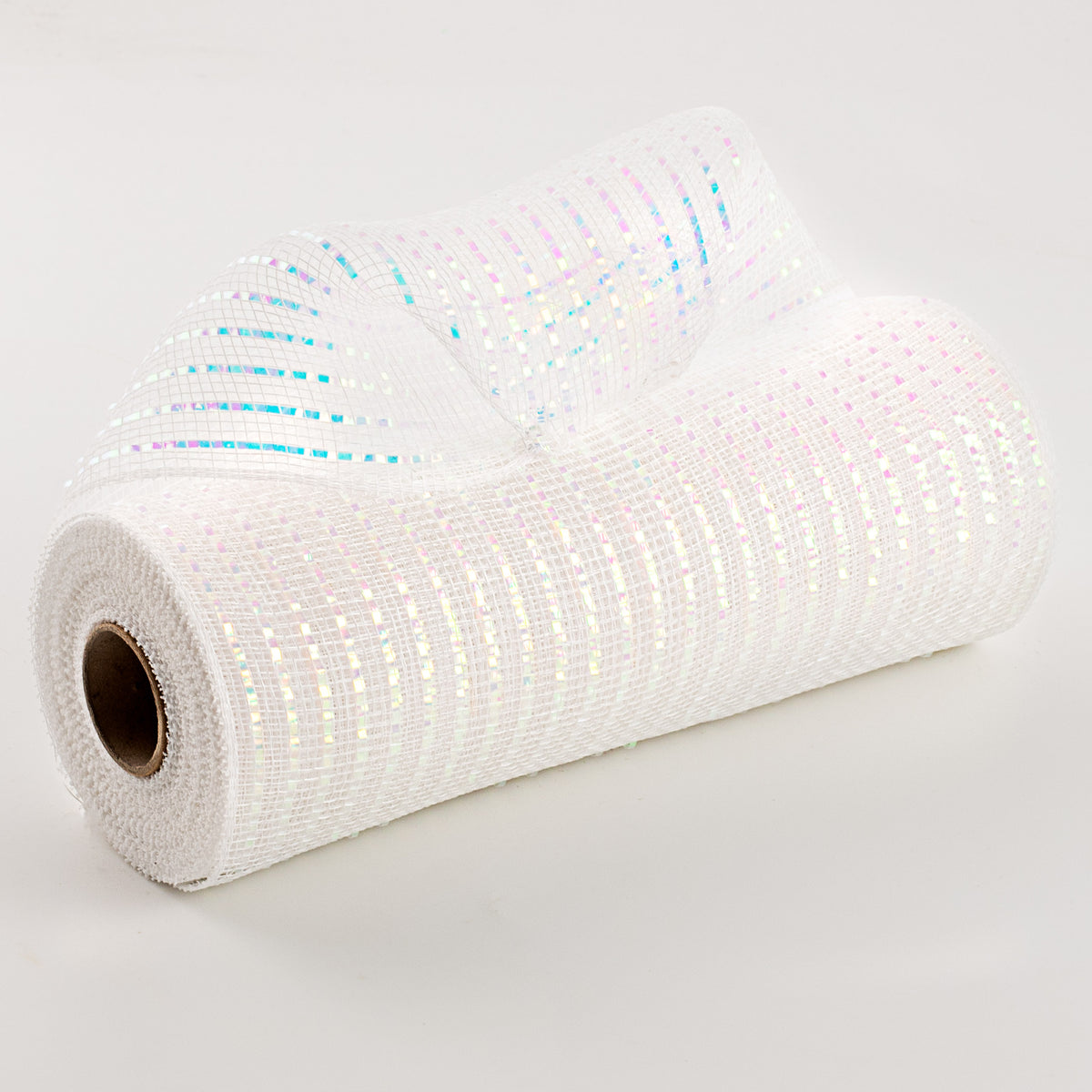 10" Poly Deco Mesh: Wide Foil Iridescent White Item Number: RE1366F1
