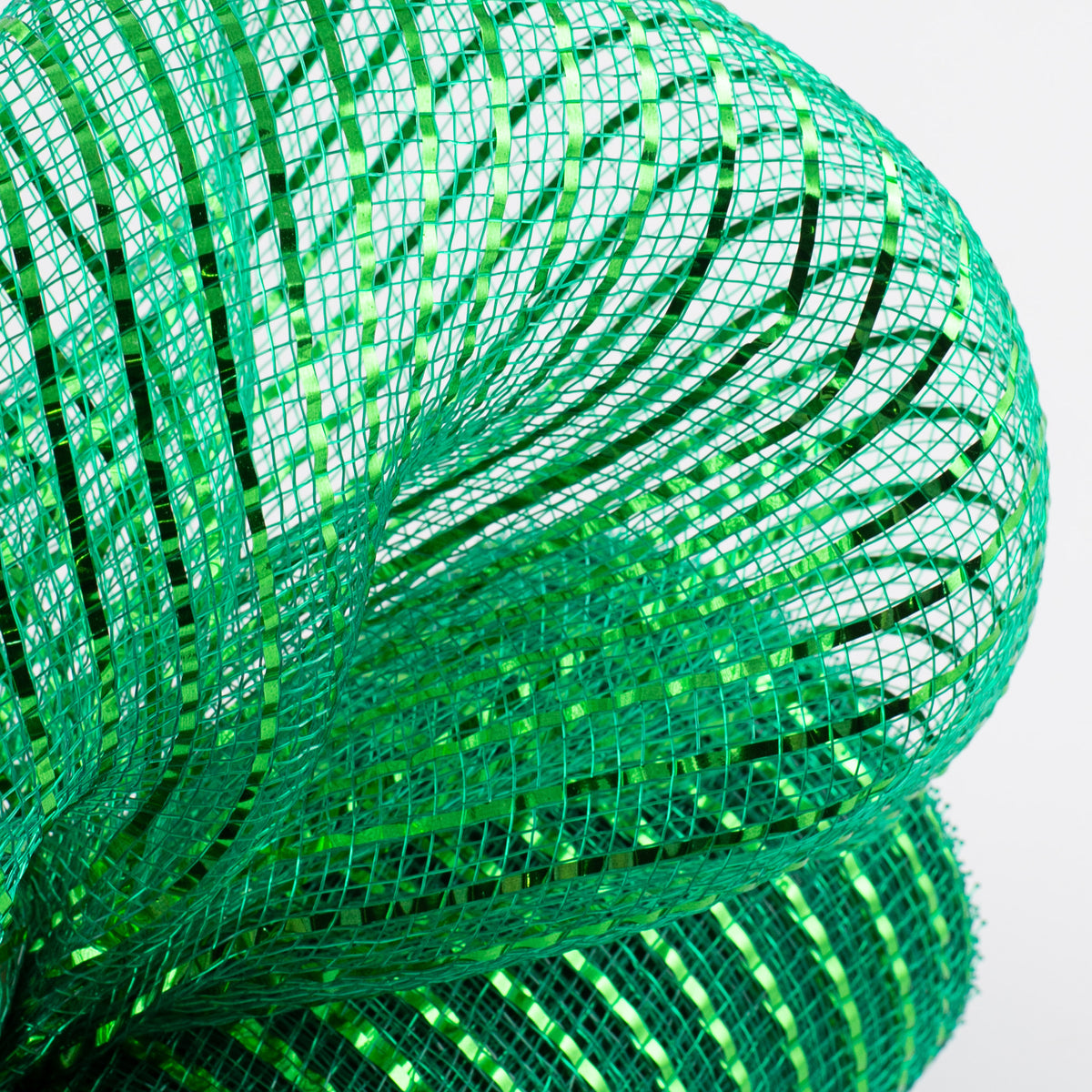 10" Poly Deco Mesh: Wide Foil Metallic Emerald Lifestyle Photo