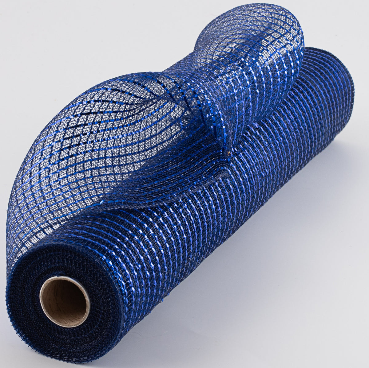 21" Poly Deco Mesh: Wide Foil Metallic Royal Blue With Navy Item Number: RE106657