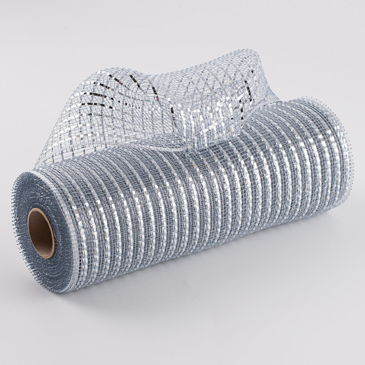 10" Poly Deco Mesh: Wide Foil Metallic Silver Item Number: RE136626