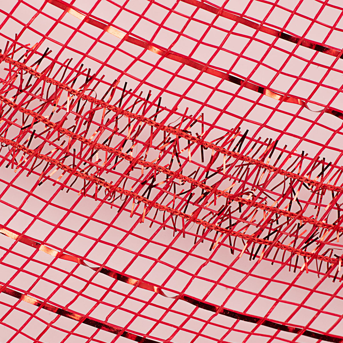 10" Poly Deco Tinsel Mesh: Red & Red (10 Yards) detail photo 3