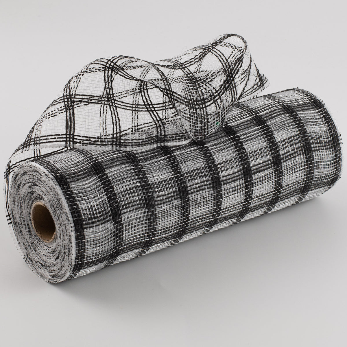 10" Poly Jute Deco Mesh: Black & White Check Item Number: RY830602