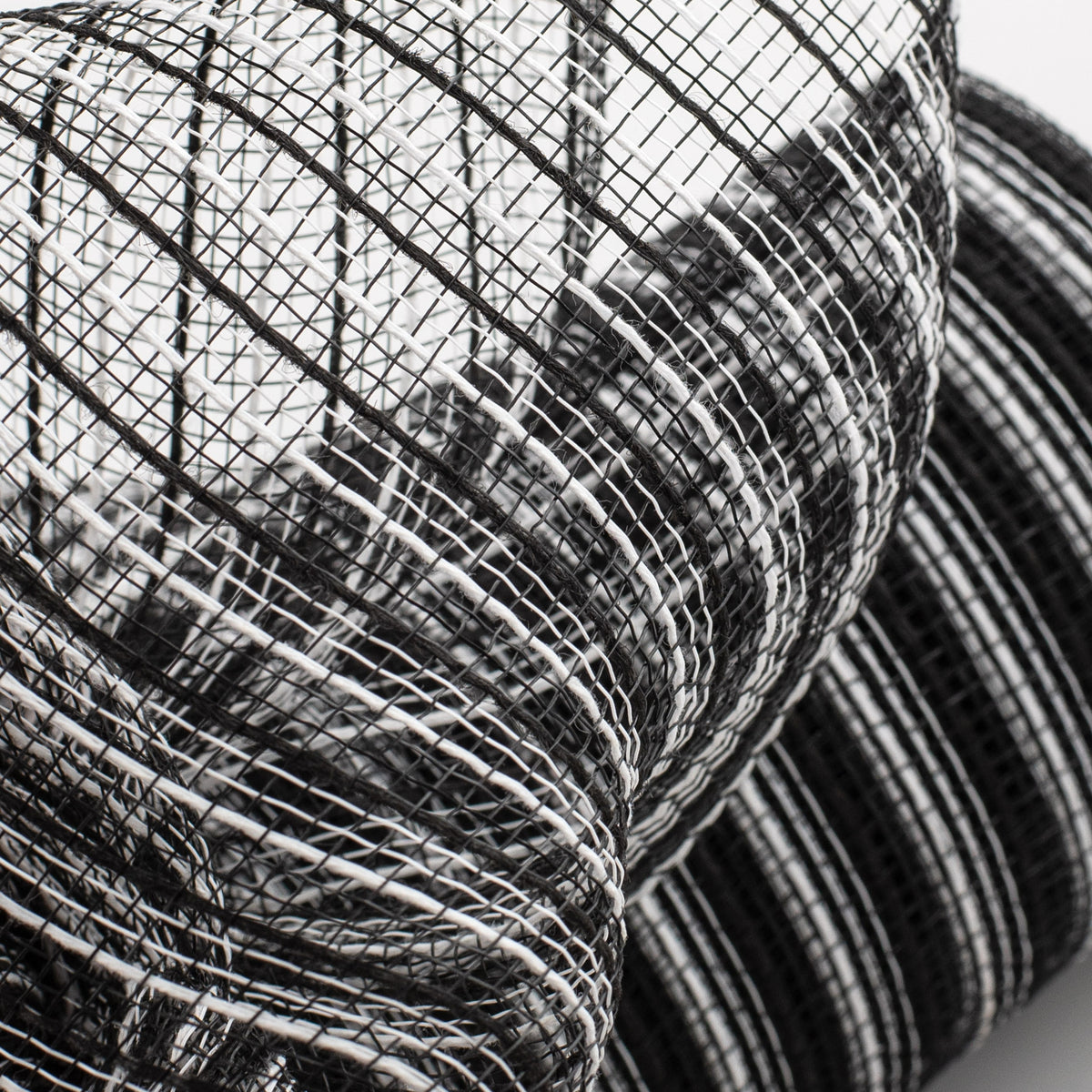 10" Poly Jute Deco Mesh: Black & White Stripe (10 Yards) Lifestyle Photo