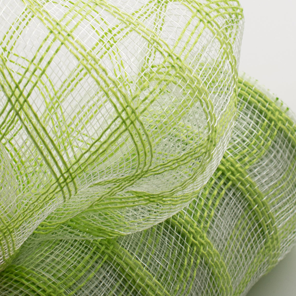 10" Poly Jute Deco Mesh: Fresh Green & Clear Check Lifestyle Photo