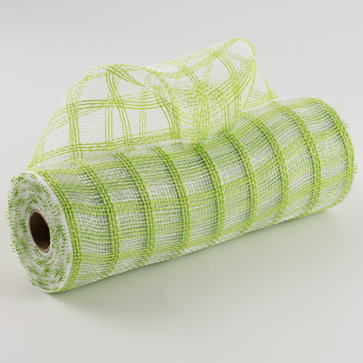 10" Poly Jute Deco Mesh: Fresh Green & Clear Check Item Number: RY8306F2