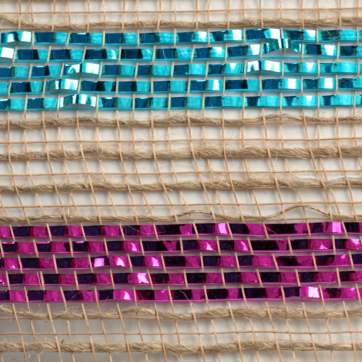 10" Poly Jute Deco Mesh: Metallic Easter Stripe detail photo 3