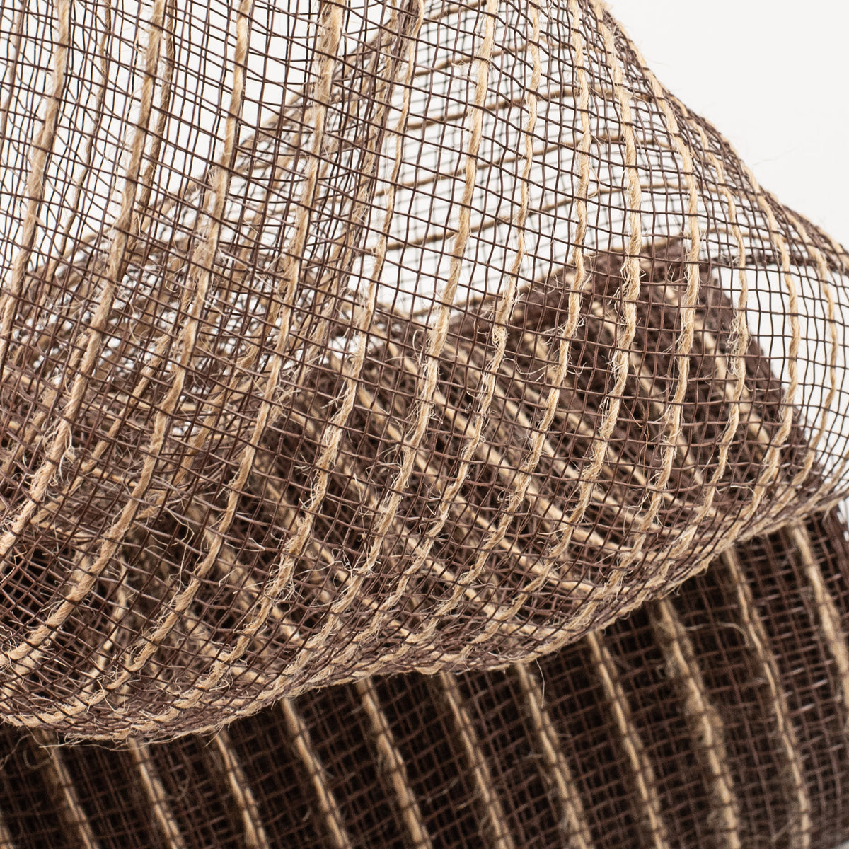 10" Poly Jute Deco Mesh: Natural & Brown Thin Stripe (10 Yards) Lifestyle Photo