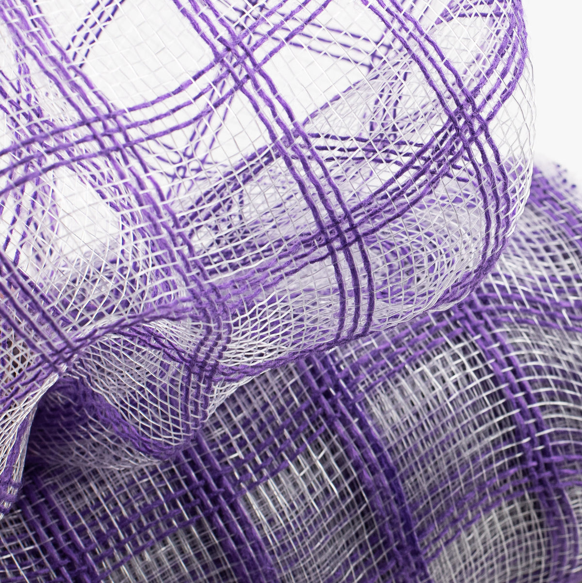 10" Poly Jute Deco Mesh: Purple & Clear Check Lifestyle Photo