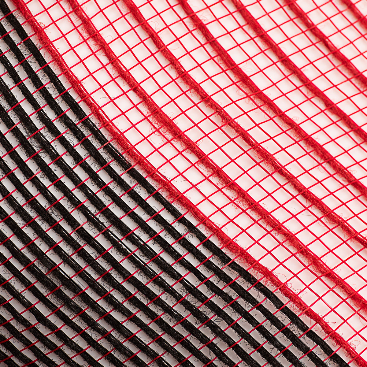 21" Poly Jute Deco Mesh: Red & Black Wide Stripe detail photo 3