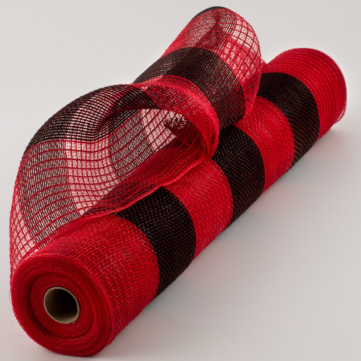 21" Poly Jute Deco Mesh: Red & Black Wide Stripe Item Number: RY9300E6