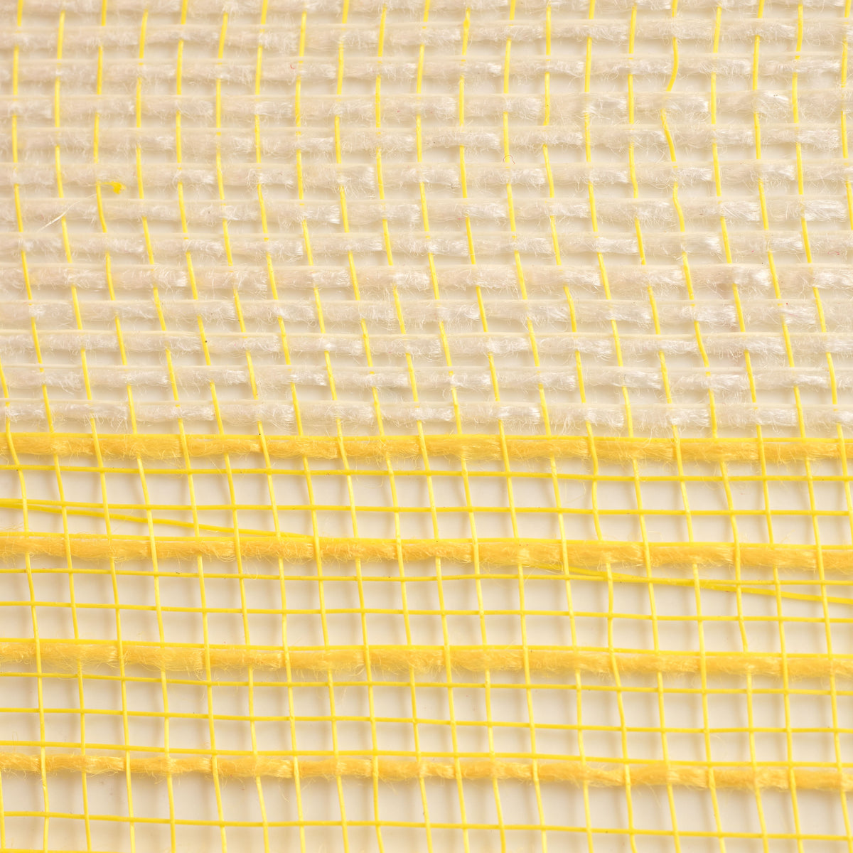 21" Poly Jute Deco Mesh: Yellow & Ivory Wide Stripe (10 Yards) detail photo 3
