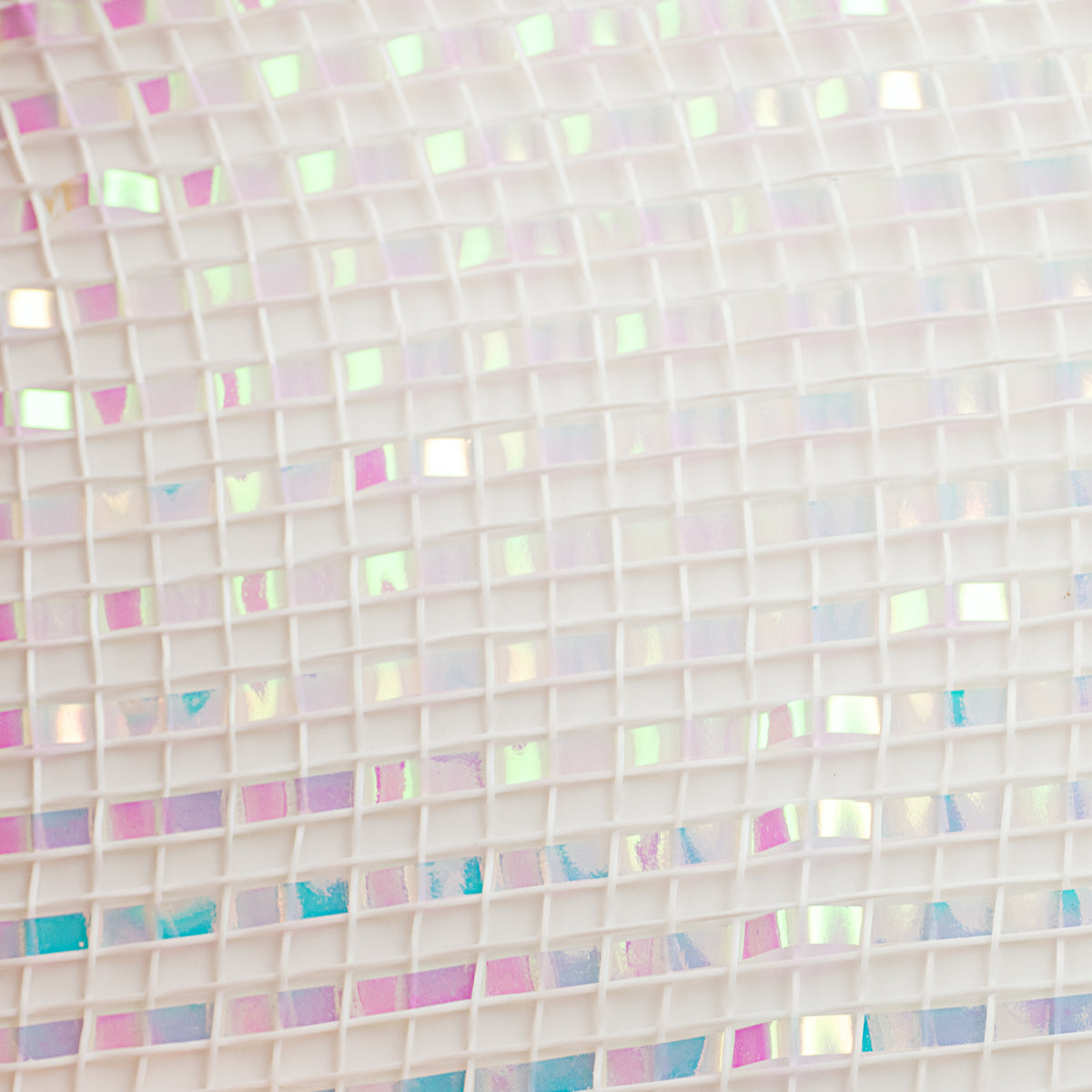 10" Poly Mesh Rolls: Deluxe Wide Foil White Iridescent detail photo 3